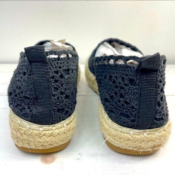 Bonnibel black crochet espadrilles 5.5 slip on - Picture 3 of 5
